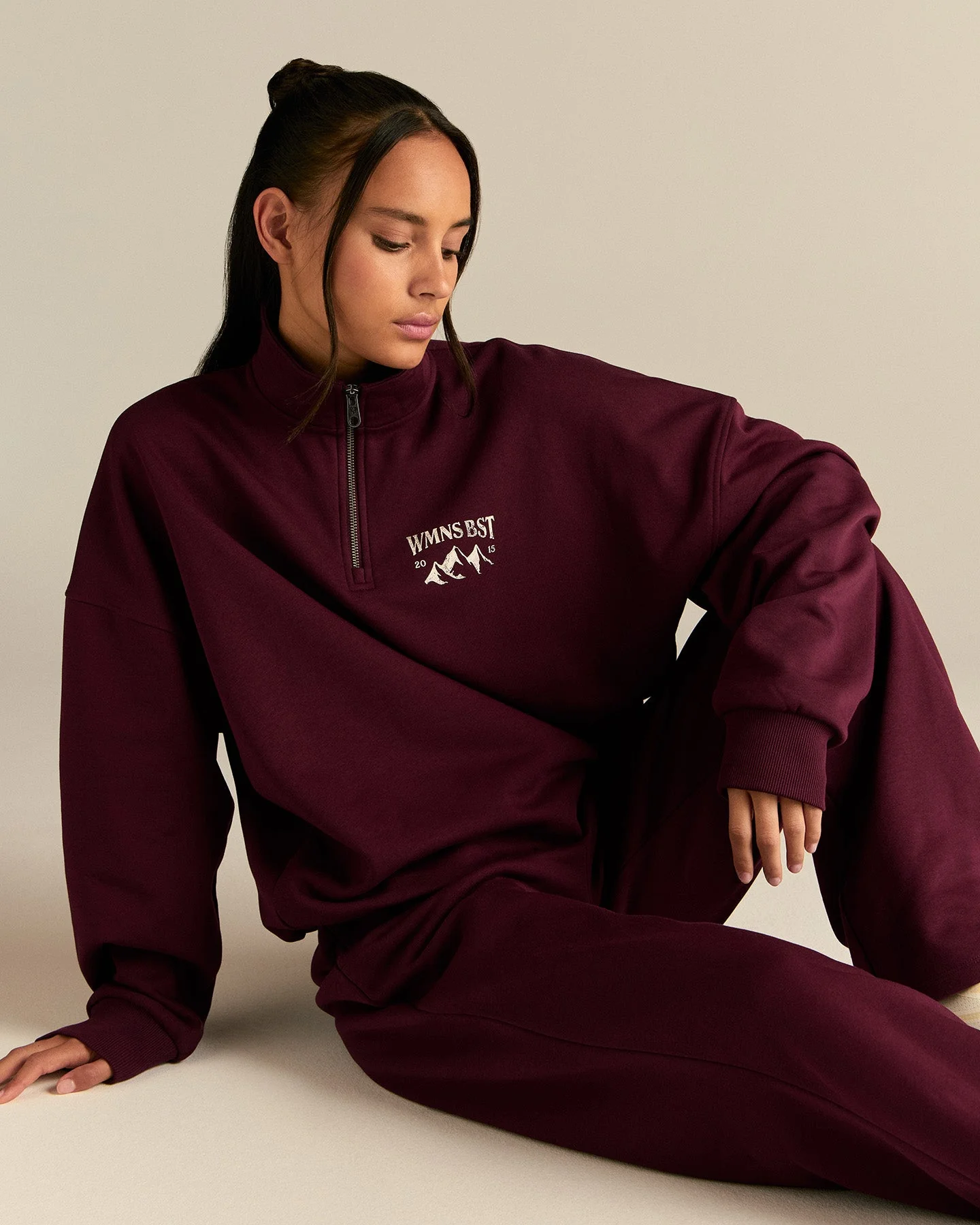 Comfort Outdoor 1/4 Zip Graphic Sweat | Merlot - Image 4