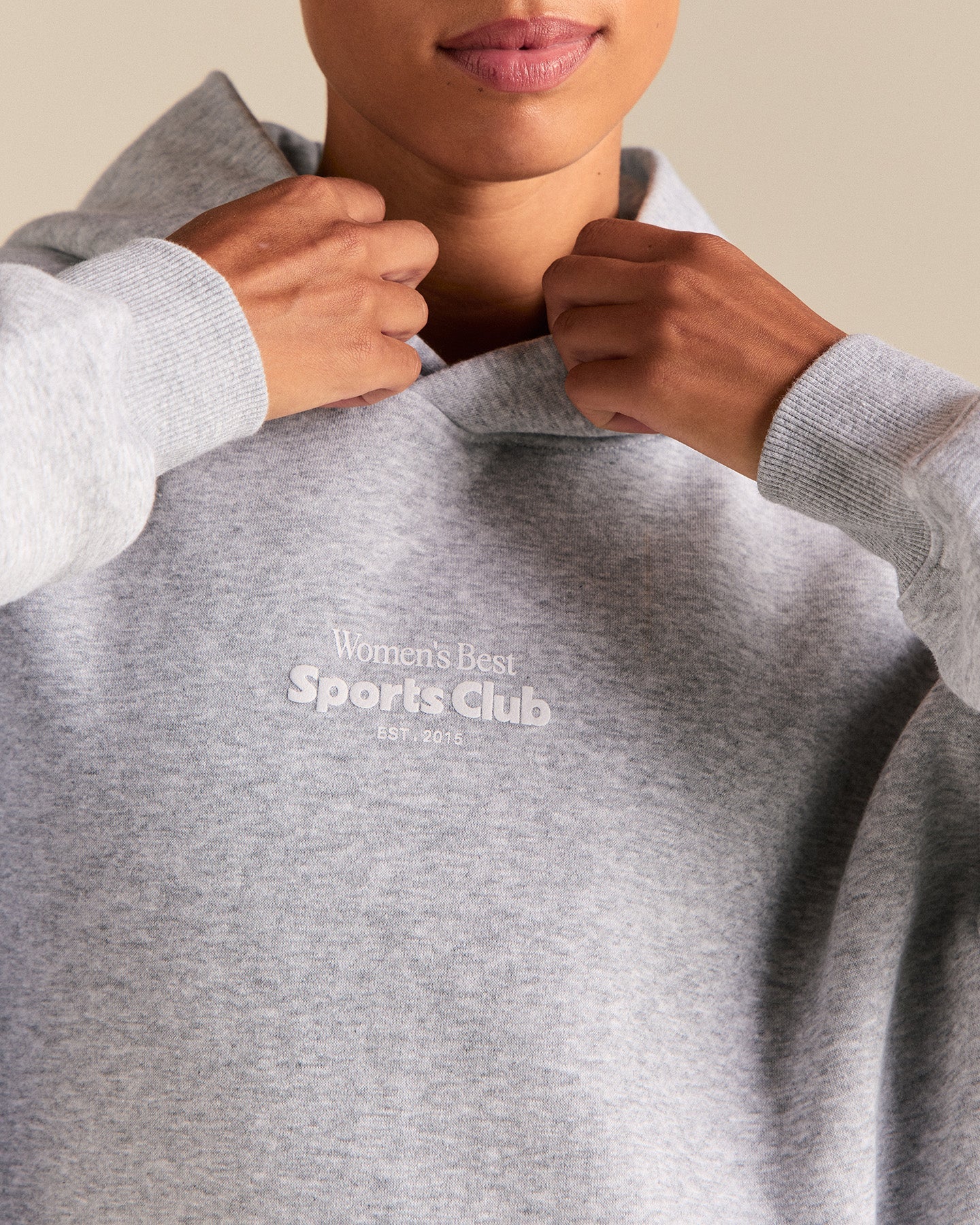 Comfort Oversized Sports Club Hoodie | Silver Grey Marl - Image 3