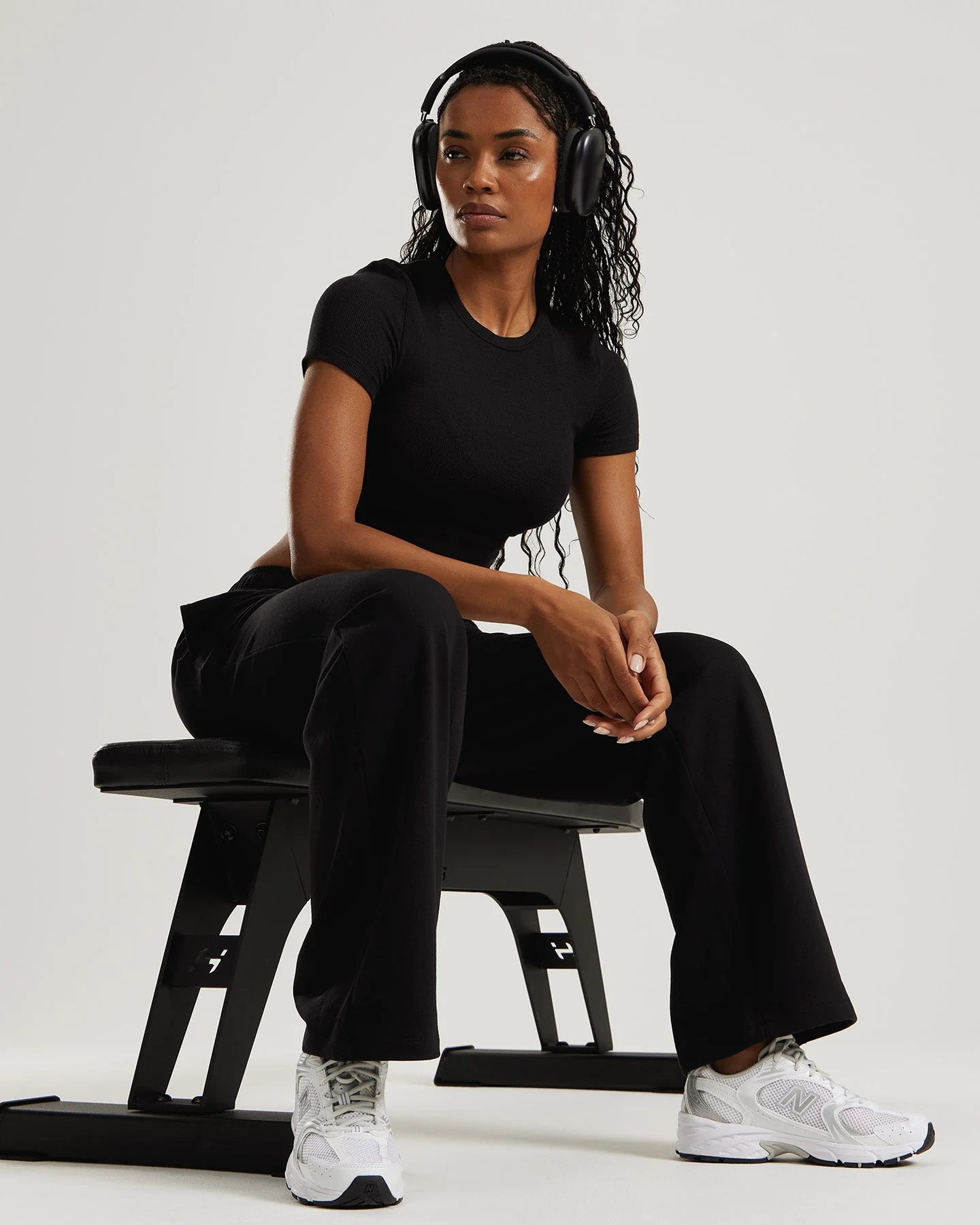 Comfort Ribbed Cropped T-Shirt | Black - Image 2