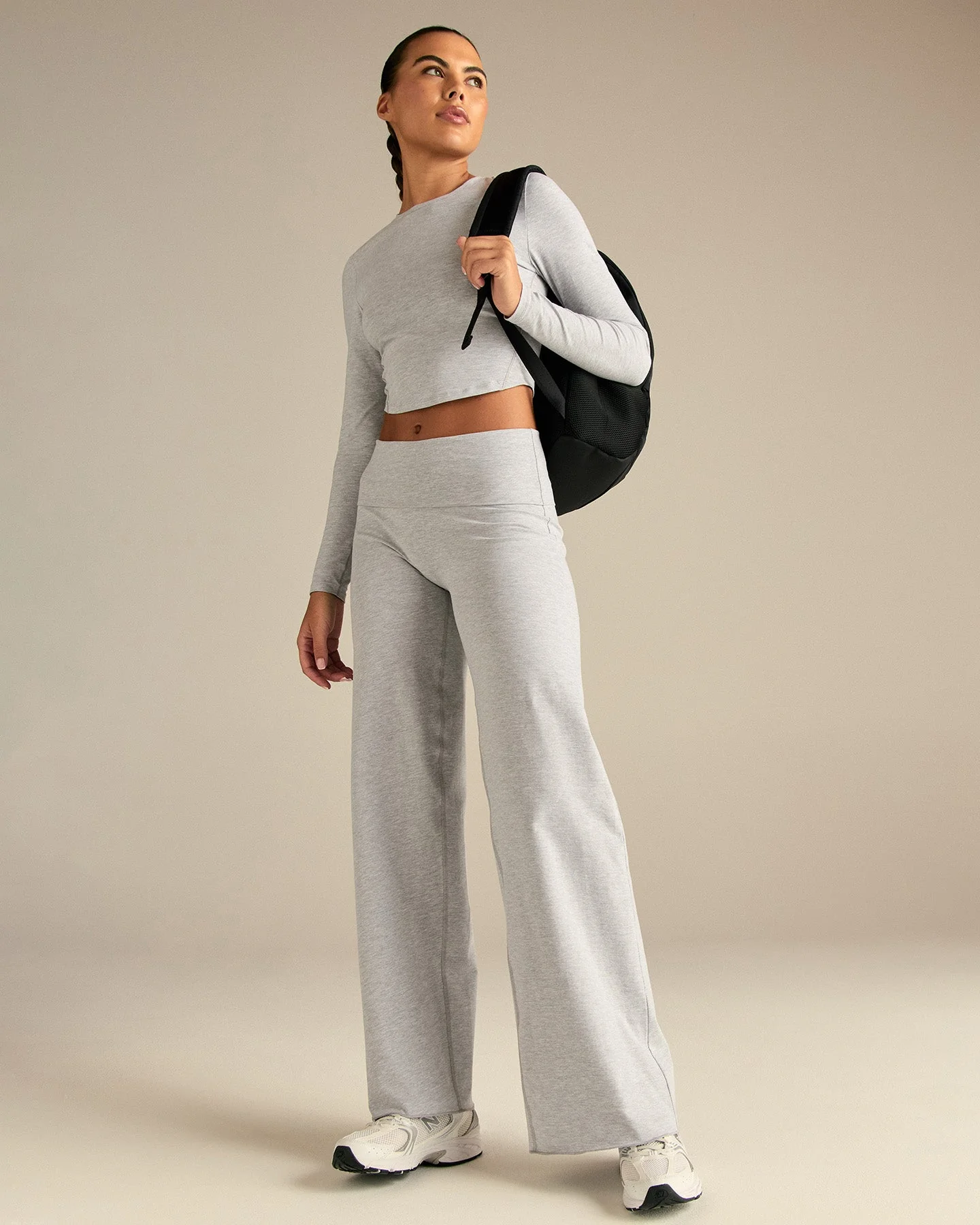 Cotton Contour Long Sleeve T-Shirt | Grey Marl - Image 6