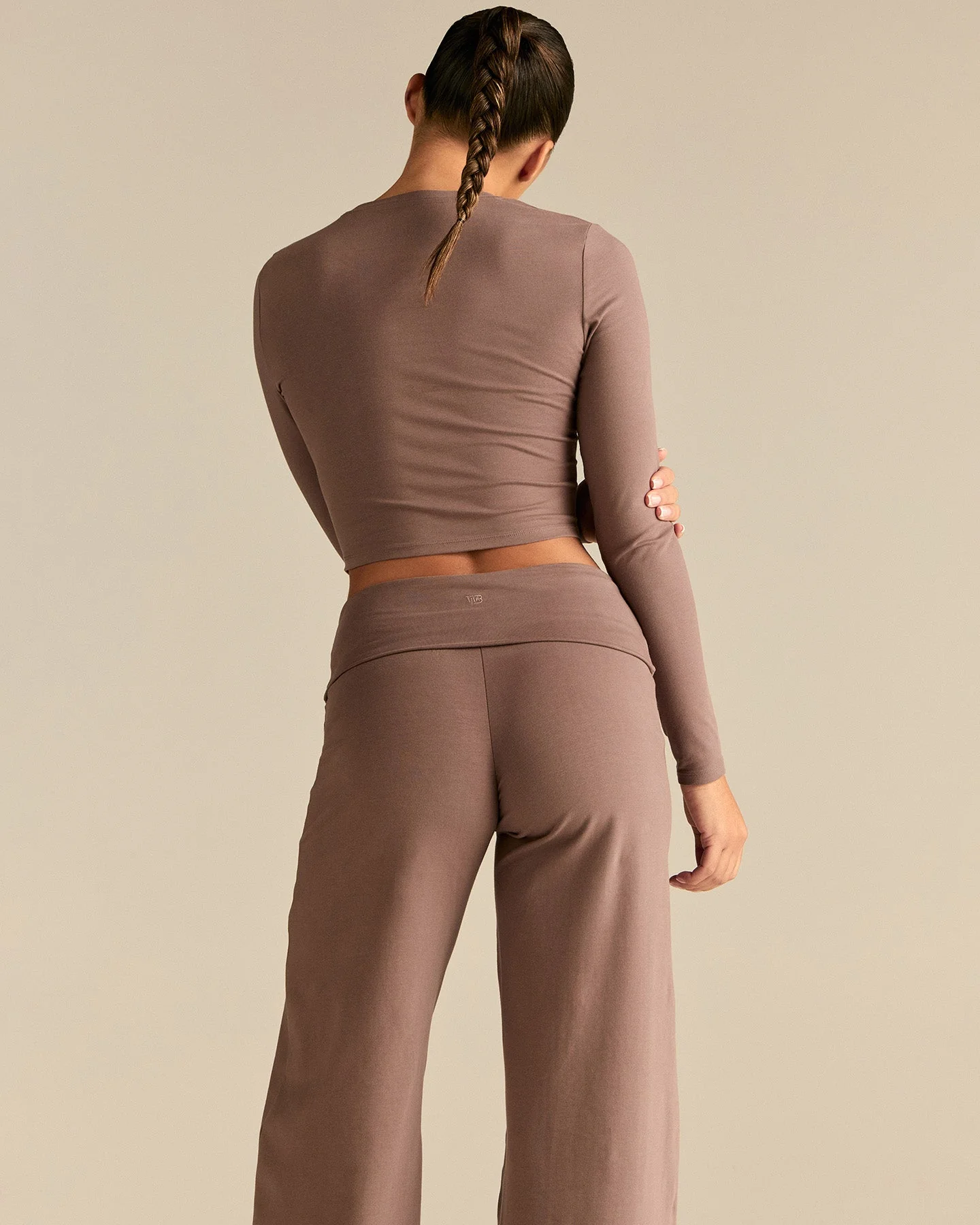 Cotton Contour Long Sleeve T-Shirt | Mocha - Image 4