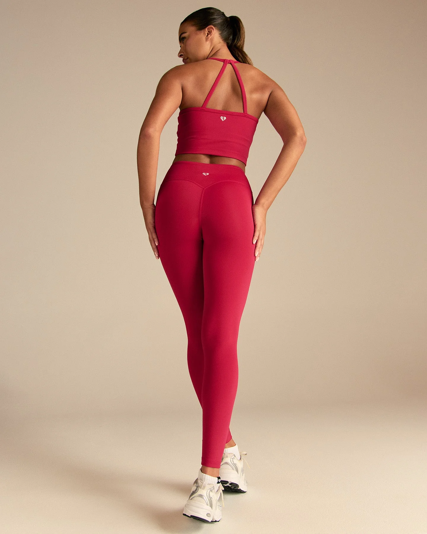 Essential Built-In Bra Crop Tank Top | Strawberry Kiss - Image 2