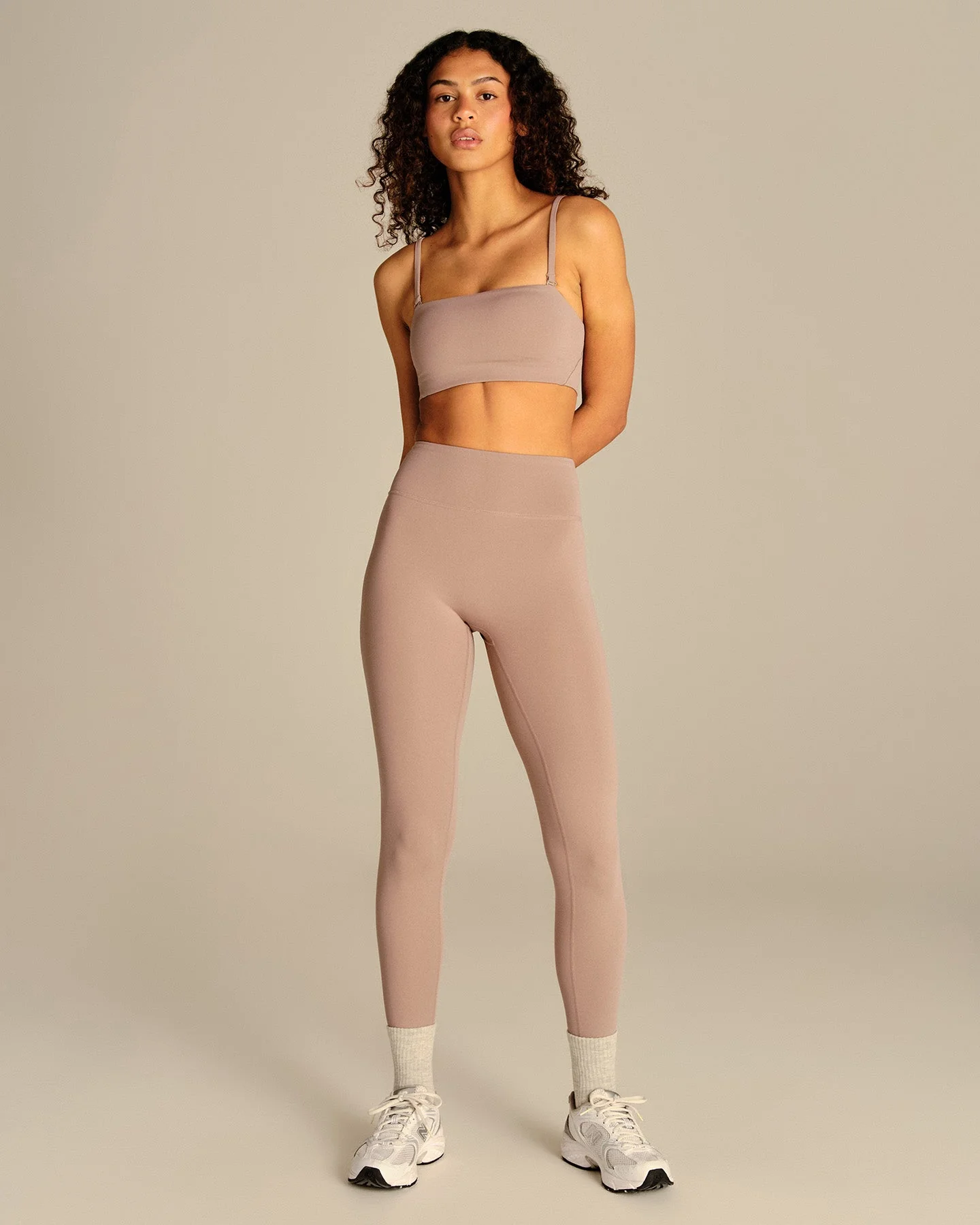 Essential High Waist Leggings | Mauve Taupe - Image 3