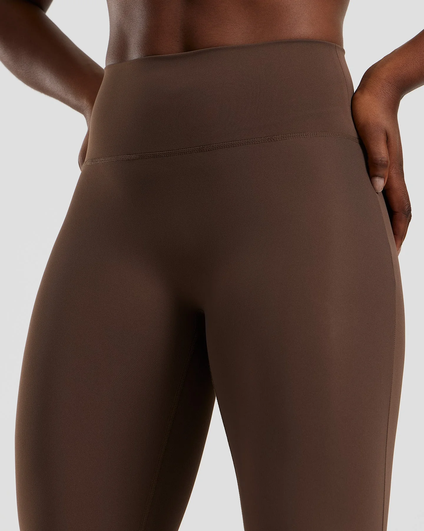 Essential High Waist Mini Flared Leggings | Cocoa - Image 4