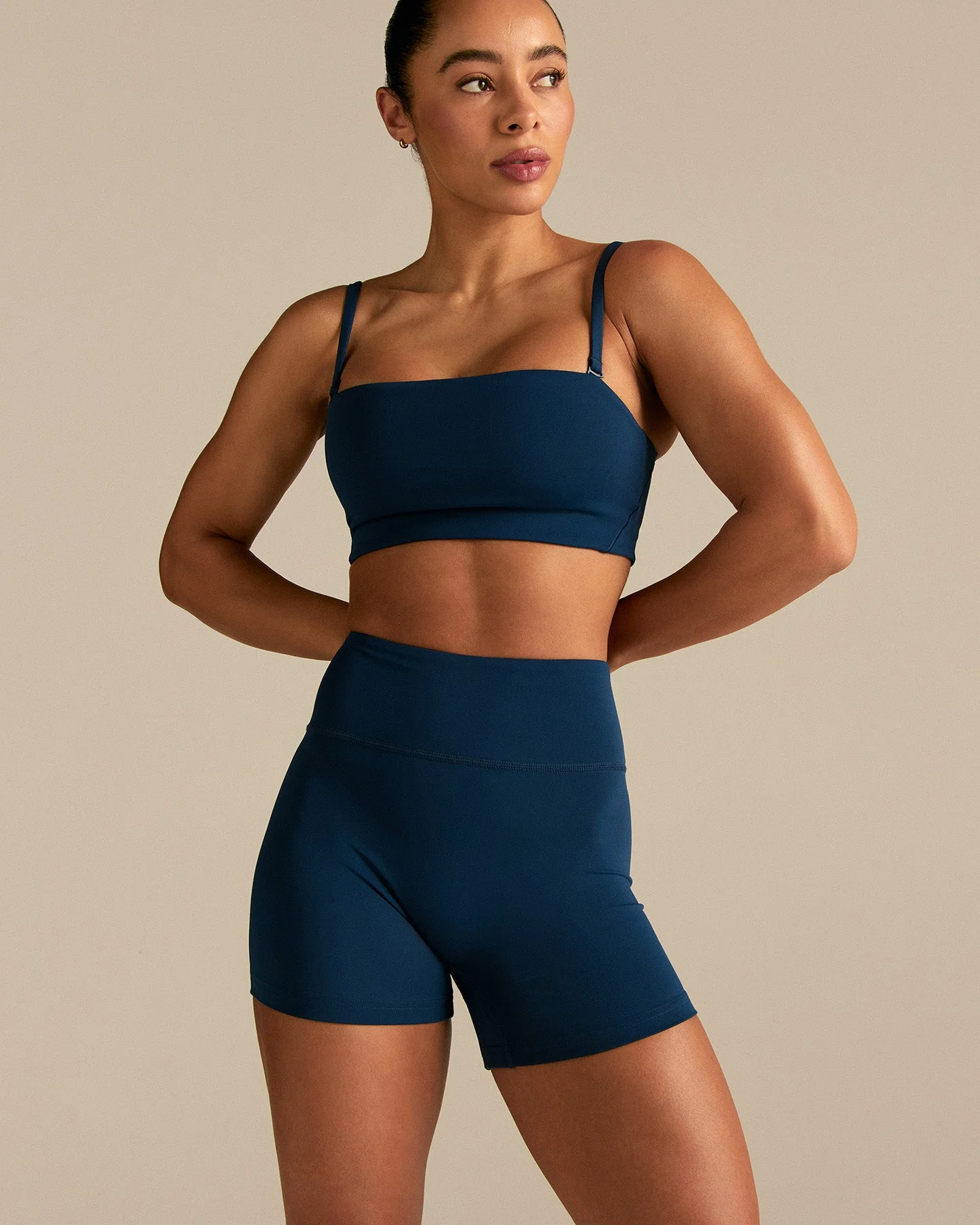 Essential High Waist Shorts | True Navy - Image 3