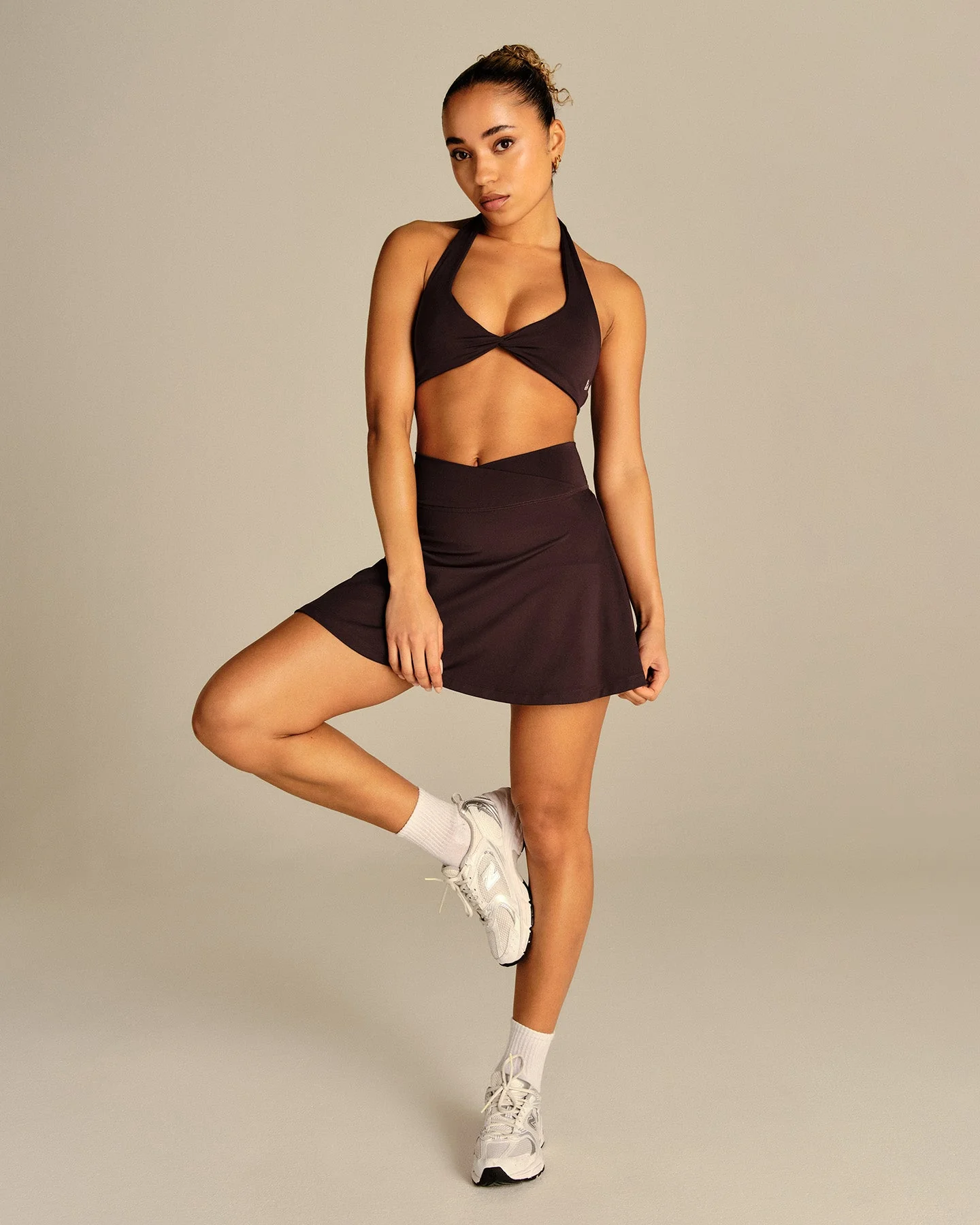 Essential Wrap Waist Skort | Cafe Noir - Image 3