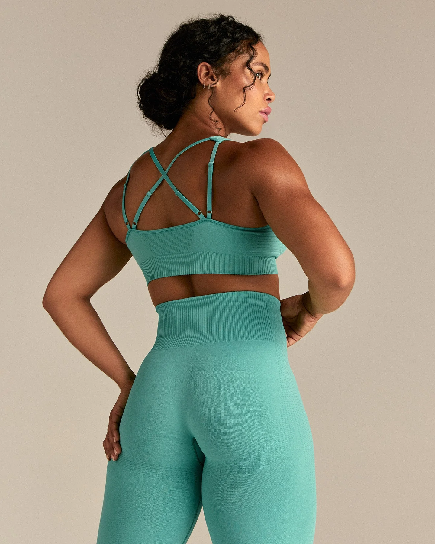 Power Adjustable Sports Bra | Marine Green - Image 2