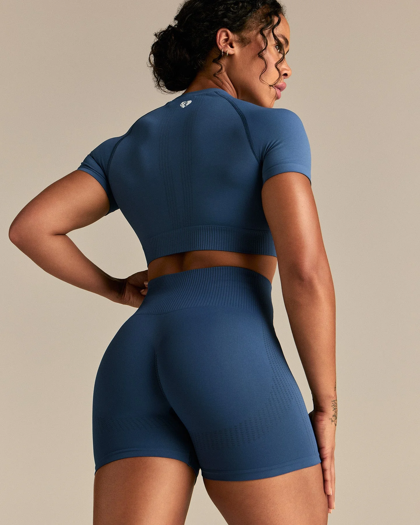 Power Short Sleeve Crop Top | Blueberry - Image 7