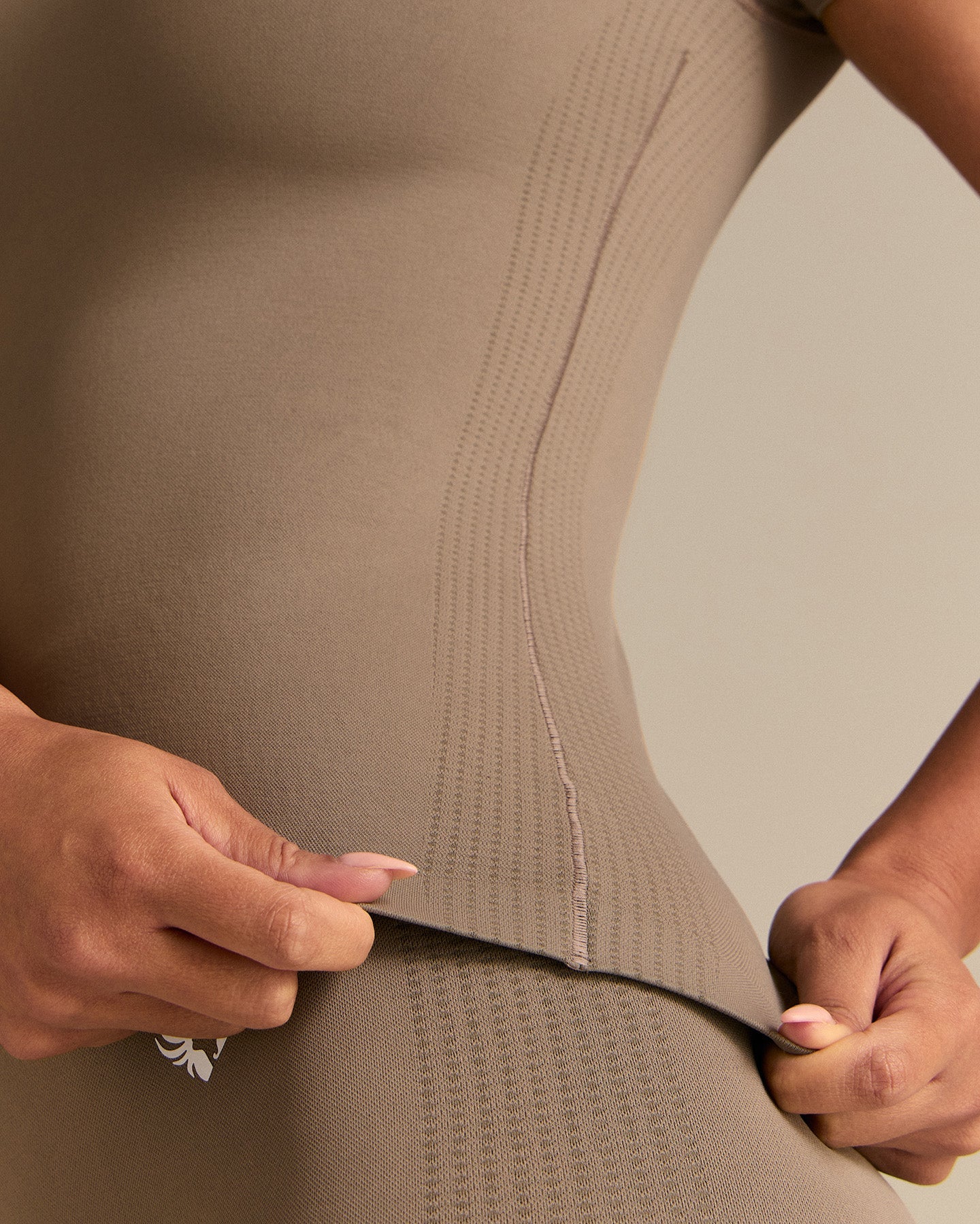 Power Short Sleeve Top | Taupe Grey - Image 3