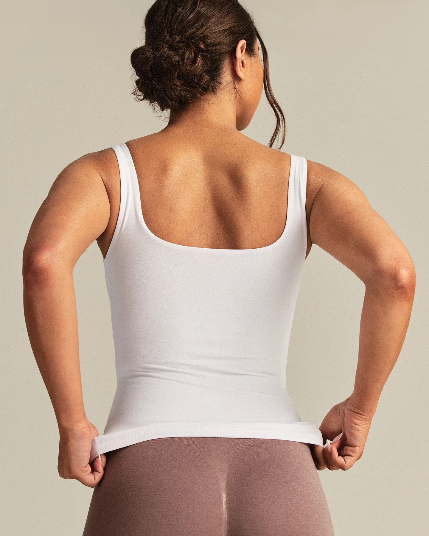 Smooth Contour Midi Square Neck Tank | White - Image 6